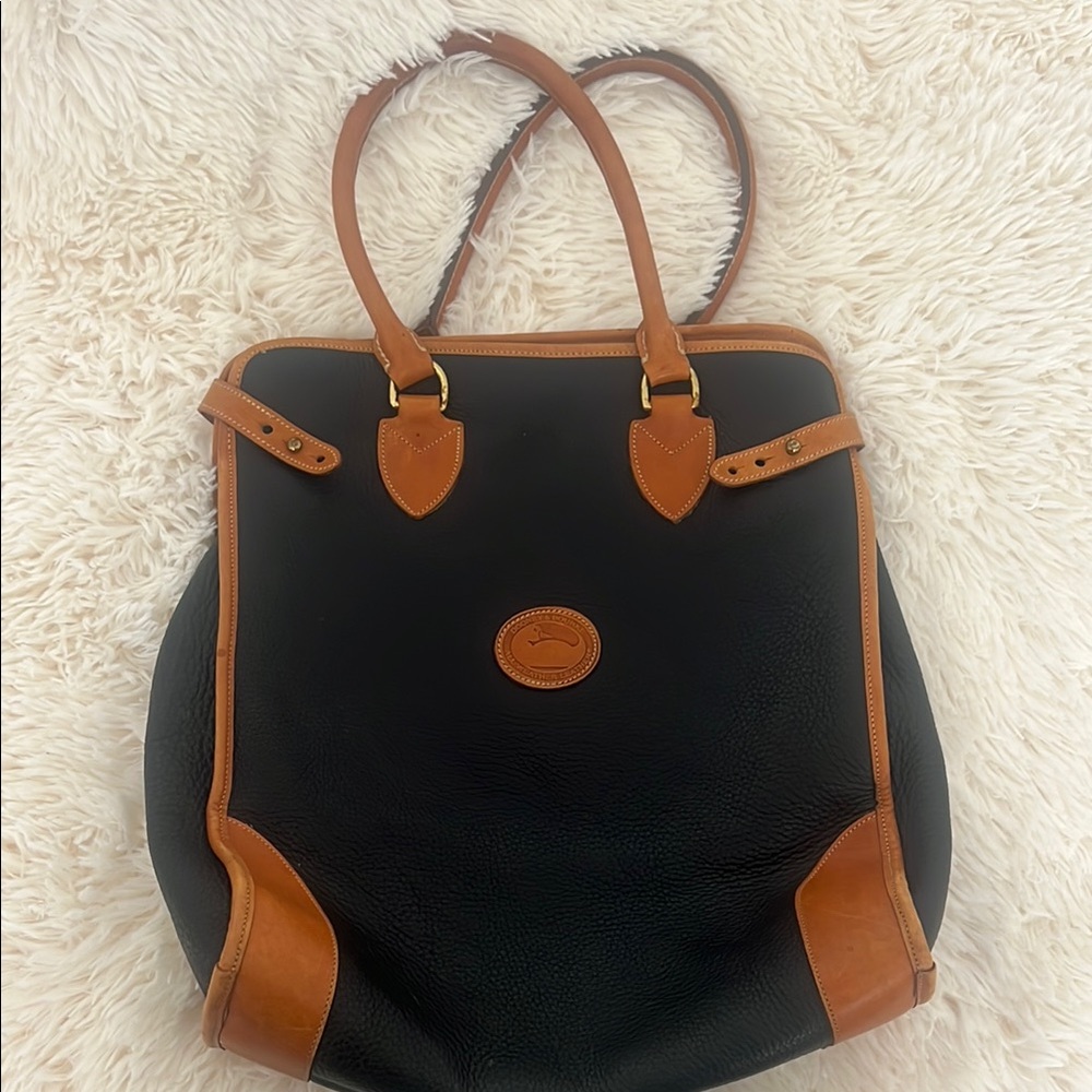 Vintage Dooney and Bourke  Black and Tan Tote Bag